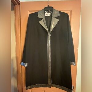 Black dress with Faux Leather Trim